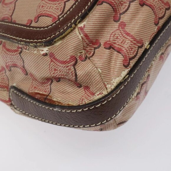 CELINE Macadam Canvas Shoulder Bag Red Auth 114905 - Picture 12 of 15